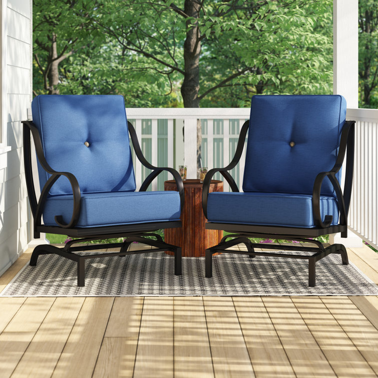 Alcott Hill® Reid Outdoor Rocking Motion Patio Chair with Cushions